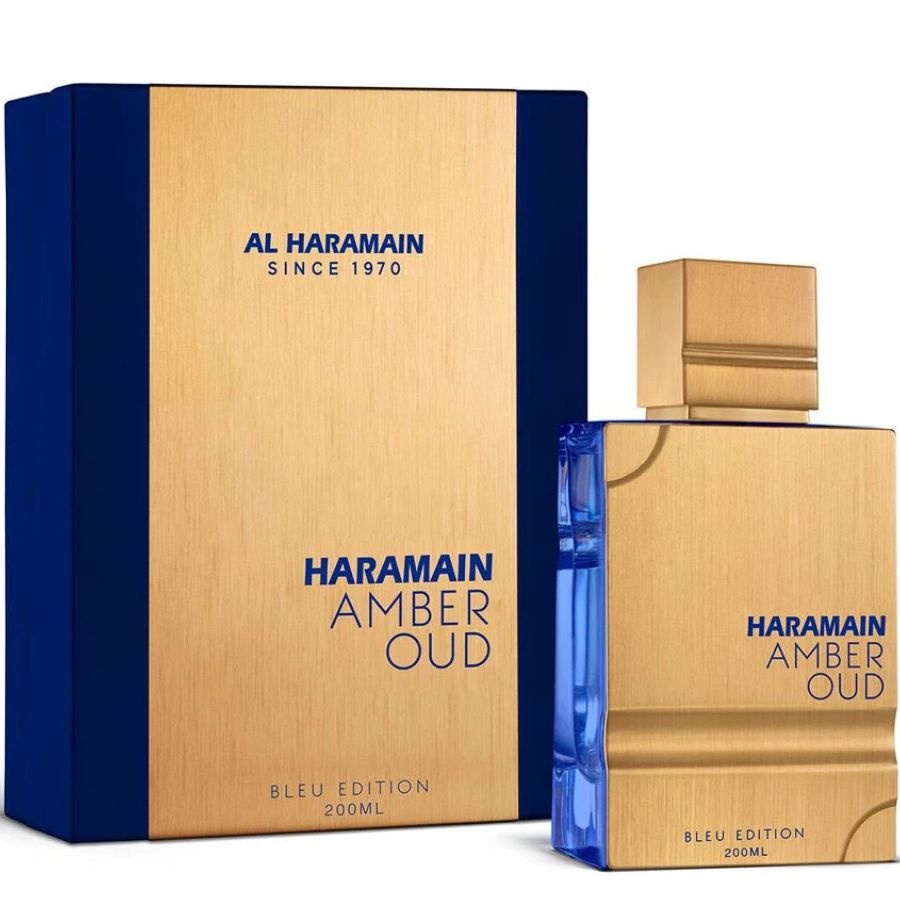 Al Haramain Amber Oud Bleu Edition EDP 6.7 oz perfume para hombre, lados azules