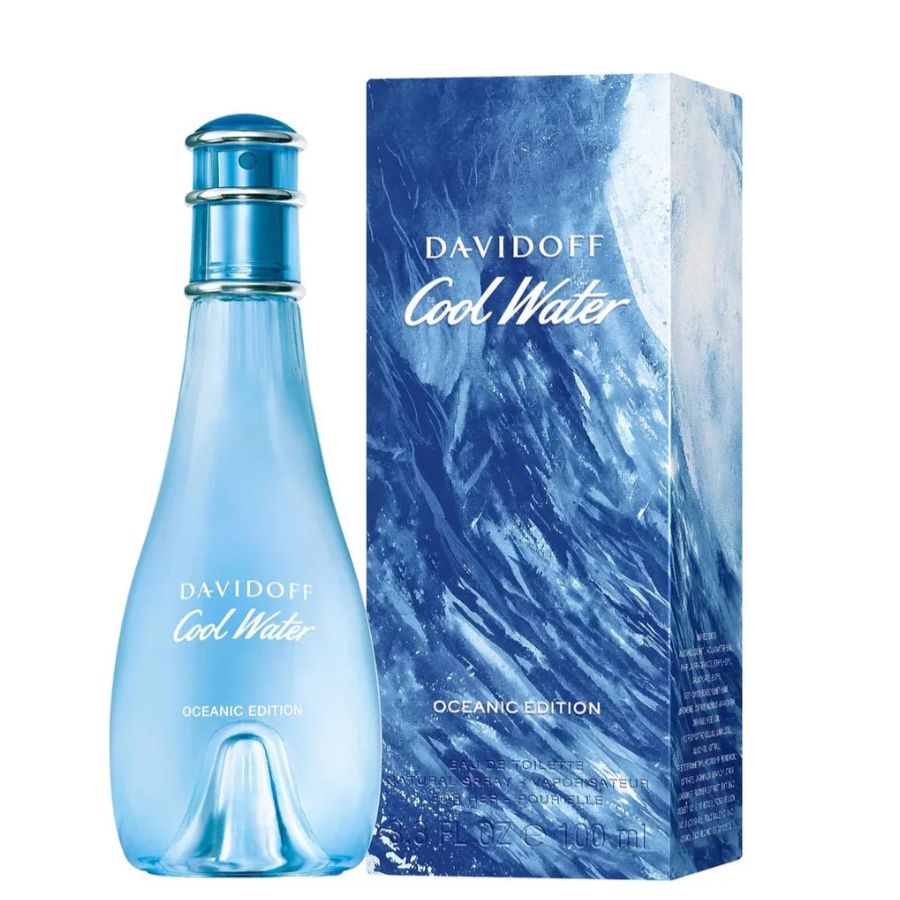 Cool Water Oceanic by Davidoff women’s EDT 3.4 oz, blue bottle