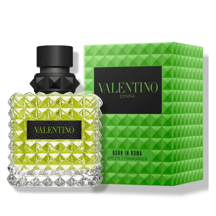 Born in Roma Green Stravaganza by Valentino EDP 1.7 oz, green studded bottle