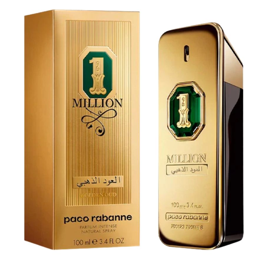 1 Million Golden Oud Intense Parfum 3.4 oz, gold ingot bottle