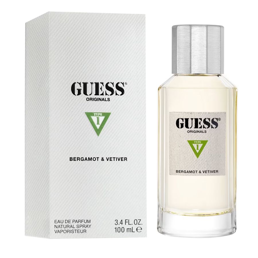 Guess Originals Type 1 Bergamot & Vetiver unisex EDP, 3.4 oz bottle
