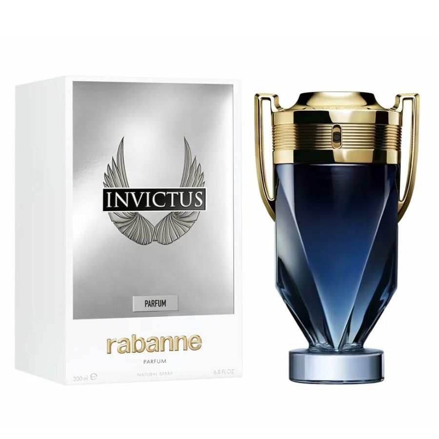 Perfume para hombre Invictus de Paco Rabanne, 6,8 oz, botella trofeo dorada