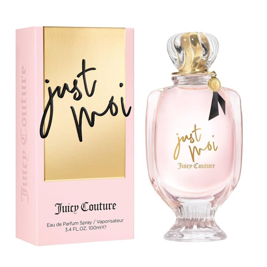 Perfume Just Moi de Juicy Couture, 3,4 oz EDP, botella con pedestal rosa