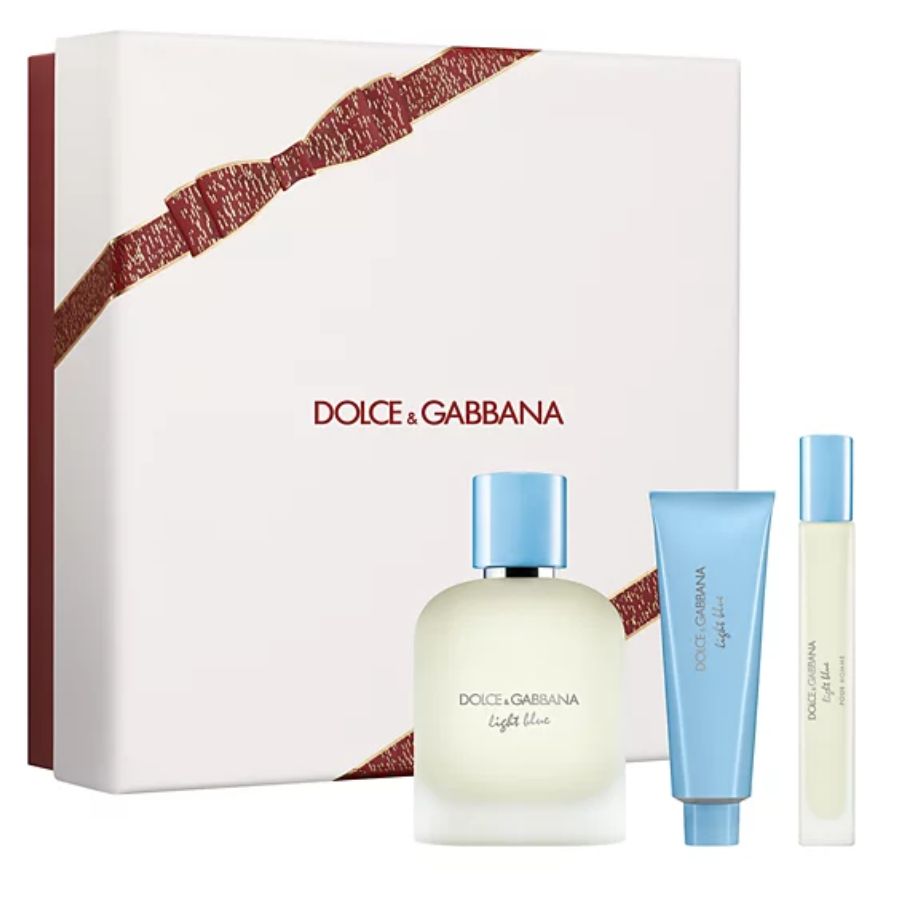 Dolce & Gabbana set de regalo azul claro para hombre, 3 piezas, 3,4 oz