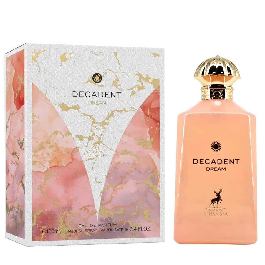 Decadent Dream perfume 3.4 oz EDP peach gold bottle