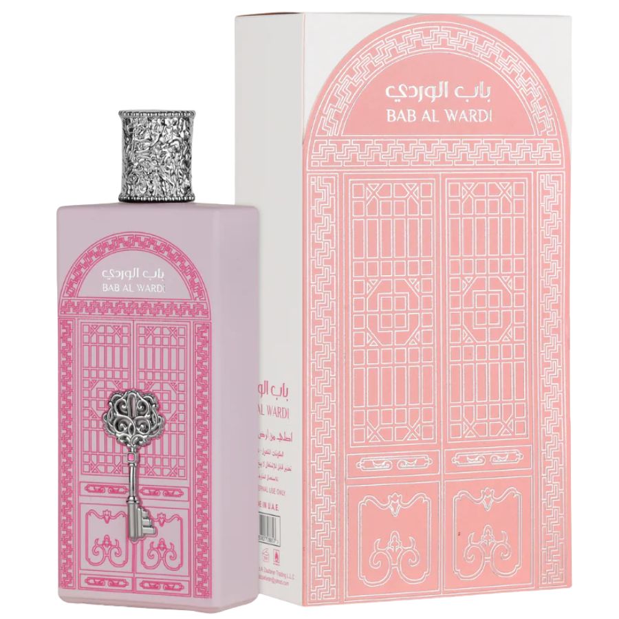 Bab Al Wardi de Ard Al Zaafaran 3.4 oz EDP, botella con puerta rosa