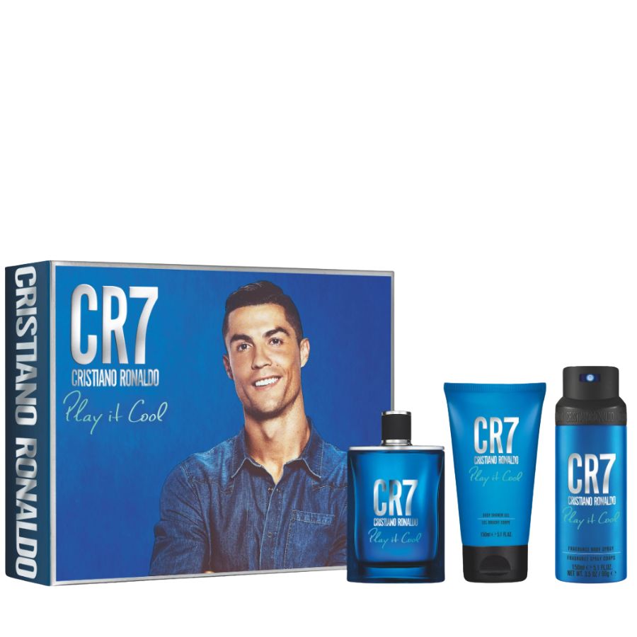 CR7 Play It Cool men’s EDT 3pc gift set, 3.4 oz with grooming