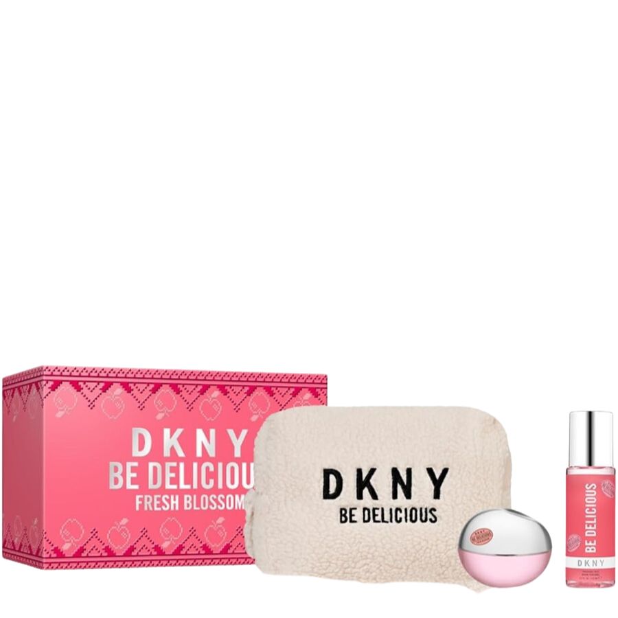 DKNY Be Delicious Fresh Blossom EDP gift set, 3.4 oz with mist and pouch