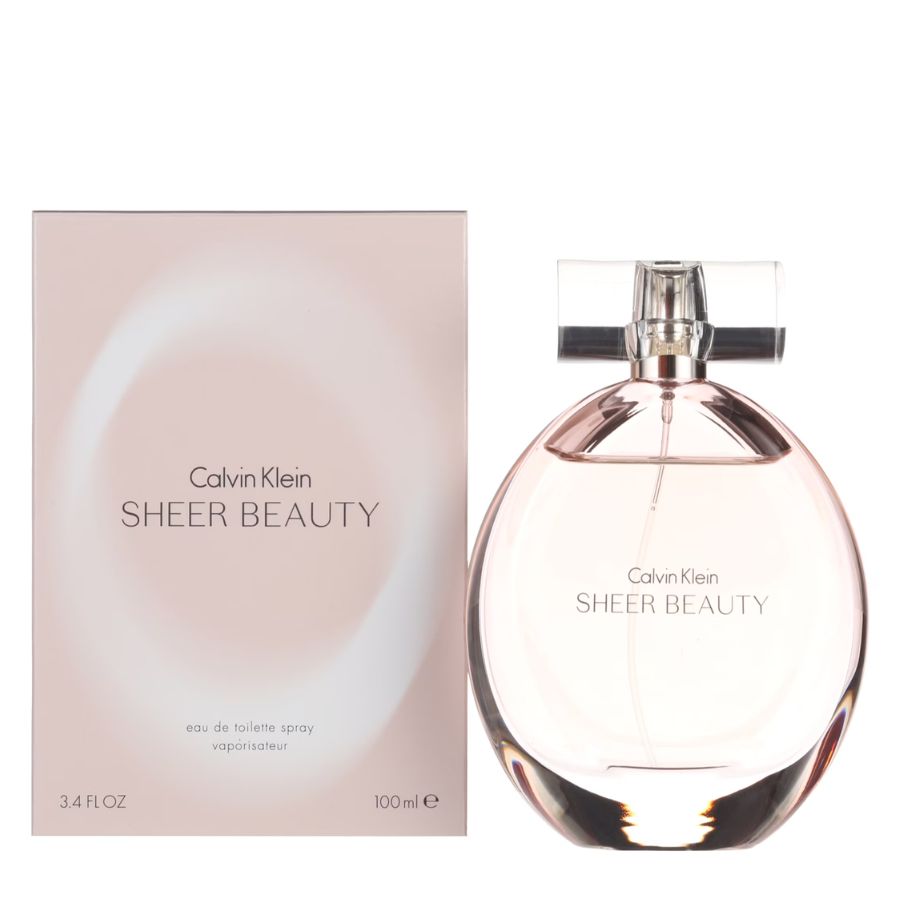 Calvin Klein Sheer Beauty EDT perfume, 3.4 oz, pale pink bottle
