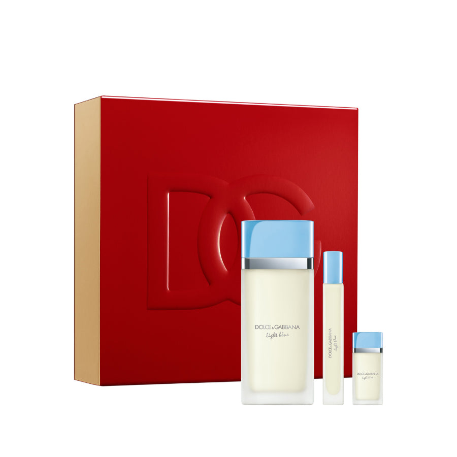 Light Blue by Dolce & Gabbana women's EDT three-piece gift set with miniatures
