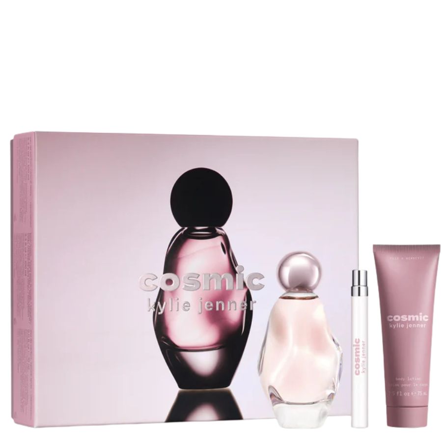 Cosmic by Kylie Jenner perfume gift set, 3.4 oz EDP with pen spray and 75ml body lotion