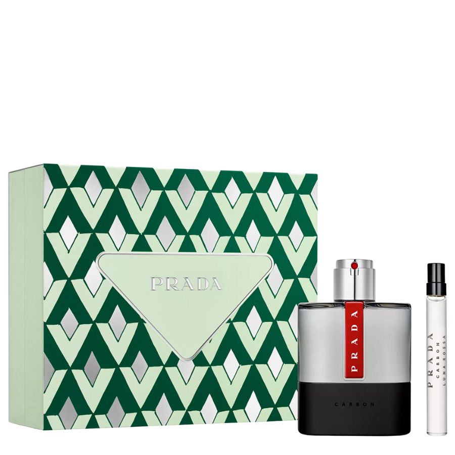 Prada Luna Rossa Carbon EDT 2pc gift set, 3.4 oz plus travel