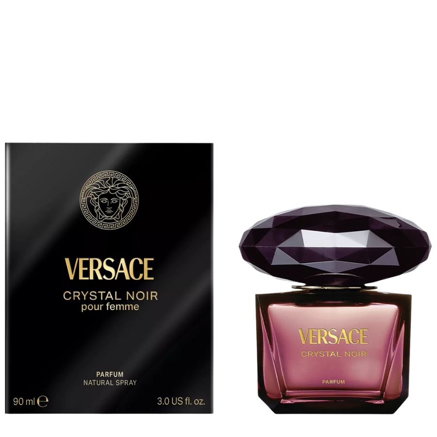 Versace Crystal Noir Parfum women’s 3.0 oz, plum bottle with jewel cap