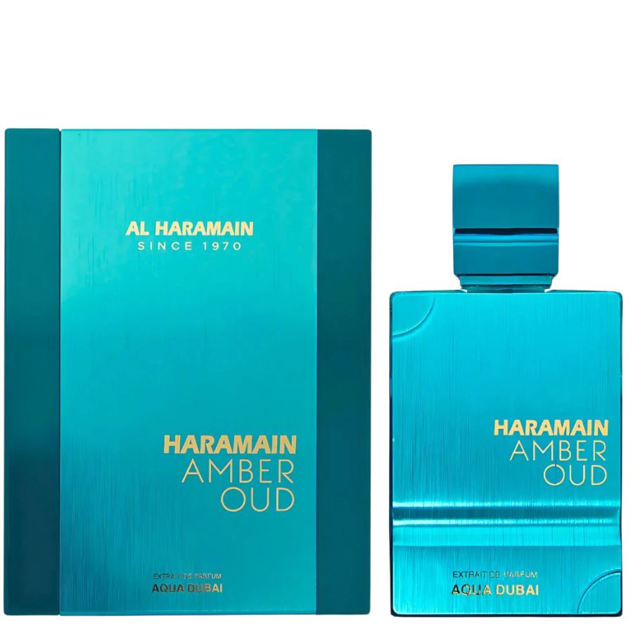 Amber Oud Aqua Dubai by Al Haramain EDP, 3.4 oz unisex blue bottle