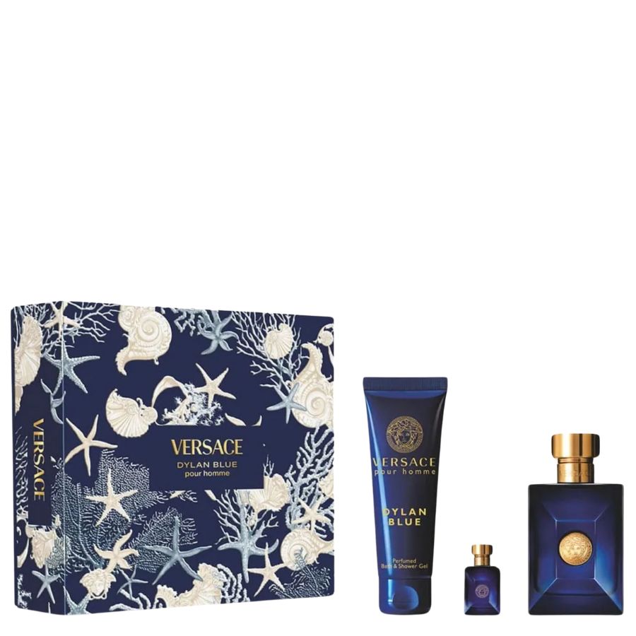 Dylan Blue by Versace men’s EDT 3pc gift set with 5 ml mini