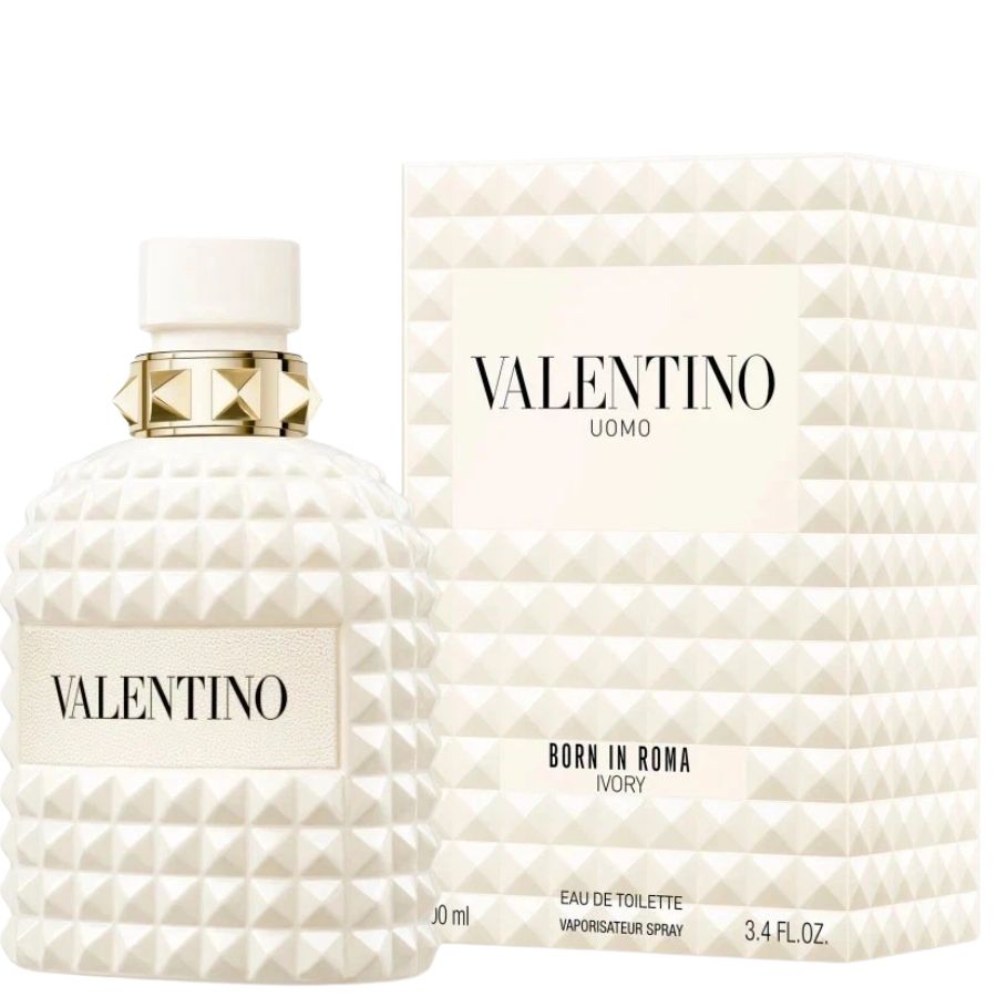 Born In Roma Uomo Ivory men’s EDT 3.4 oz ivory Rockstud bottle