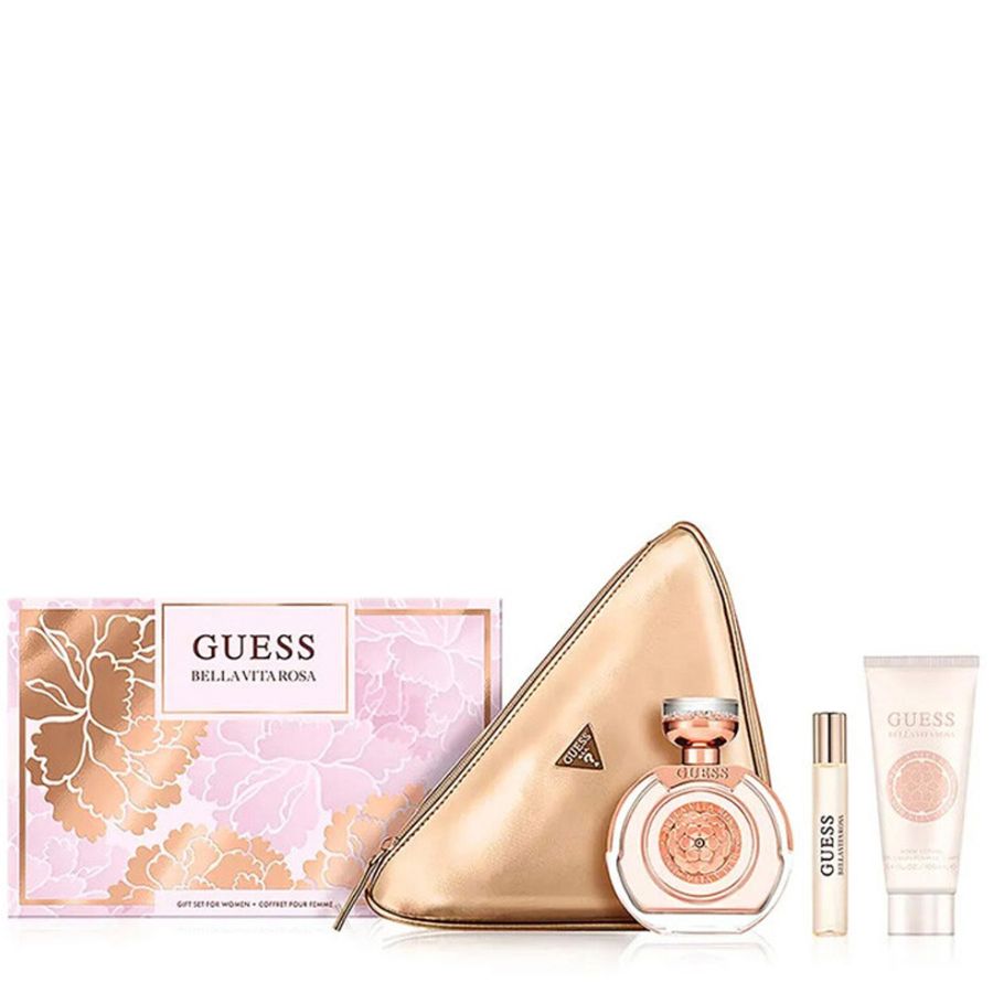 Bella Vita Rosa by Guess Women 3.4 oz EDT 4pc Gift Set with pouch