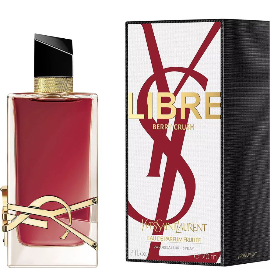 Libre Berry Crush de Yves Saint Laurent para mujer, botella de alta costura de color rojo baya en spray EDP de 3.0 oz