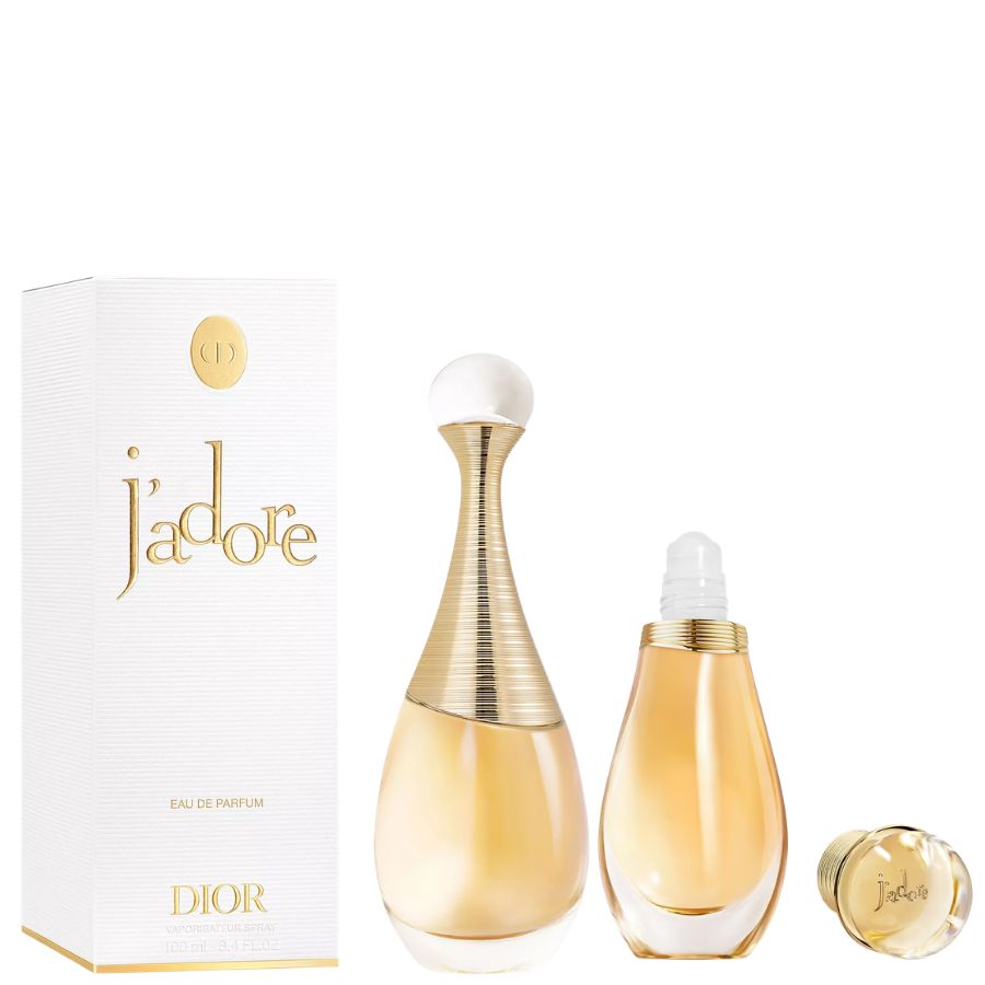 J'adore by Christian Dior Women 3.4 oz EDP 2pc Gift Set with 20ml Roller-Pearl