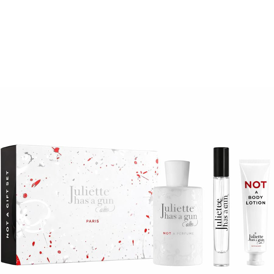 Not A Perfume Juliette Has a Gun set de regalo de 3 piezas para mujer, loción EDP de 3,4 oz