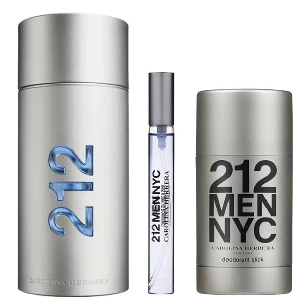 212 Carolina Herrera Men 3.4 oz EDT 3pc Gift Set | PLA