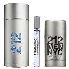 212 Men by Carolina Herrera for Men 3.4 oz EDT 3pc Gift Set