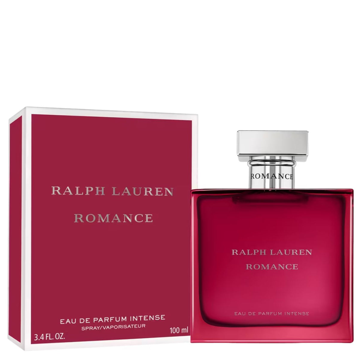 Ralph Lauren Romance Intense perfume 3.4 oz cranberry bottle