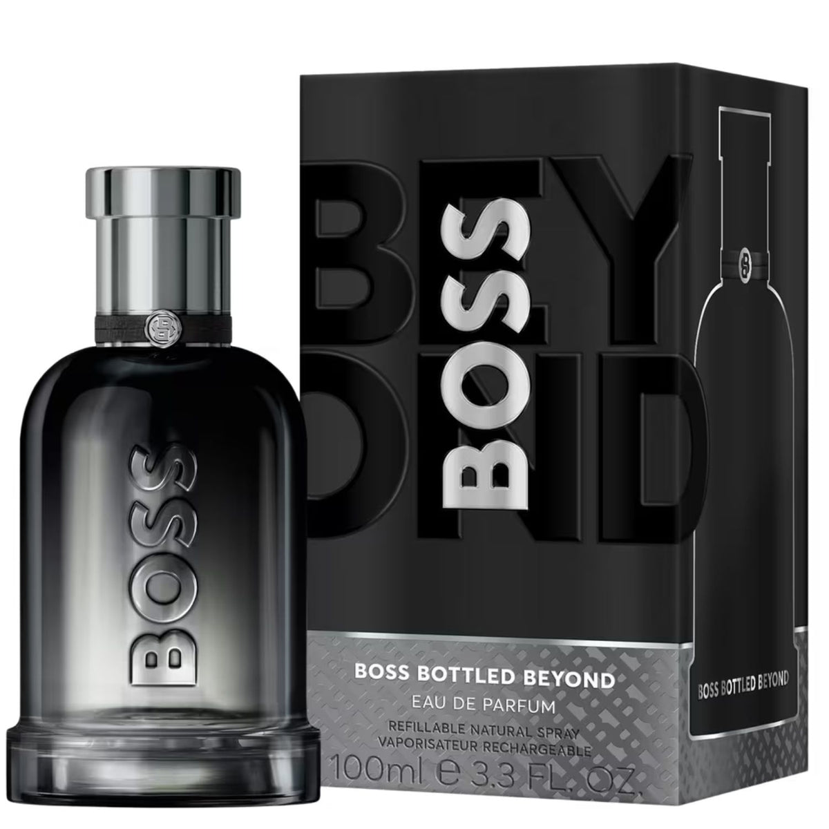 Hugo Boss Boss Bottled Beyond perfume 3.4 oz smoky bottle