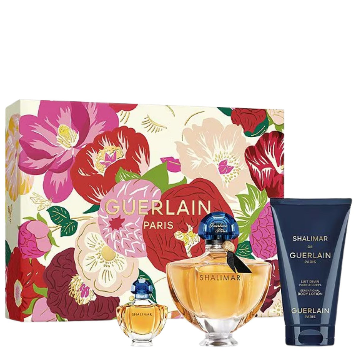 Guerlain Shalimar perfume gift set 1.7 oz with blue stopper