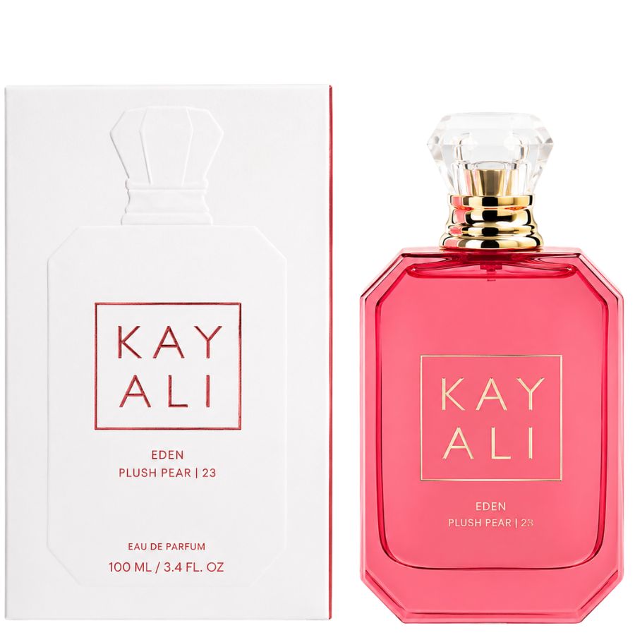Eden Plush Pear Kayali perfume 3.4 oz pink bottle