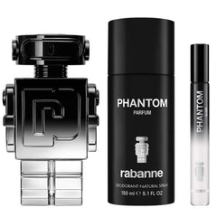 Phantom Elixir Parfum by Paco Rabanne for Men 3.4 oz PARFUM 3pc Gift Set (5.0 Deo +10 ml)
