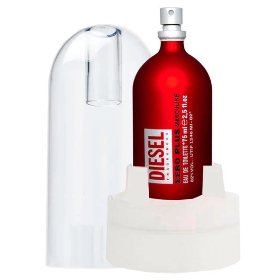 Diesel Zero Plus Masculine EDT, 2.5 oz, botella con cúpula roja