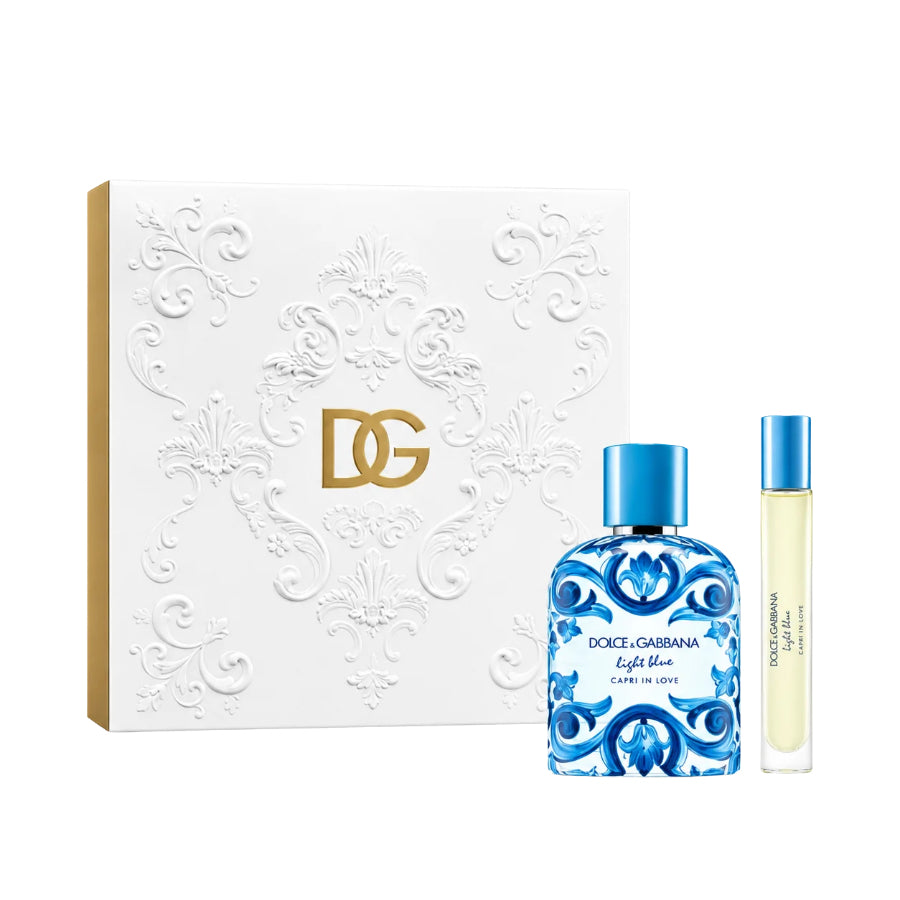 Light Blue Capri In Love by Dolce & Gabbana for Men 3.4 oz EDP 2pc Gift set (0.33)