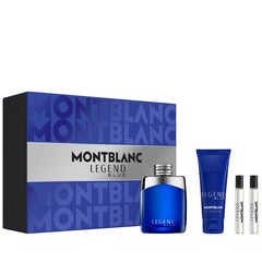 Legend Blue by Montblanc for Men 3.4 oz EDP 4pc Gift Set (2x 7.5 ml + Sg))