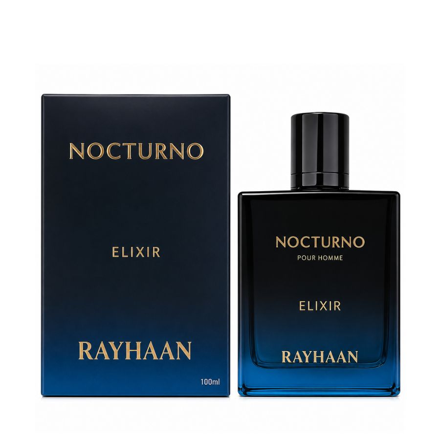 Rayhaan Nocturno Elixir EDP 3.4 oz dark amber bottle