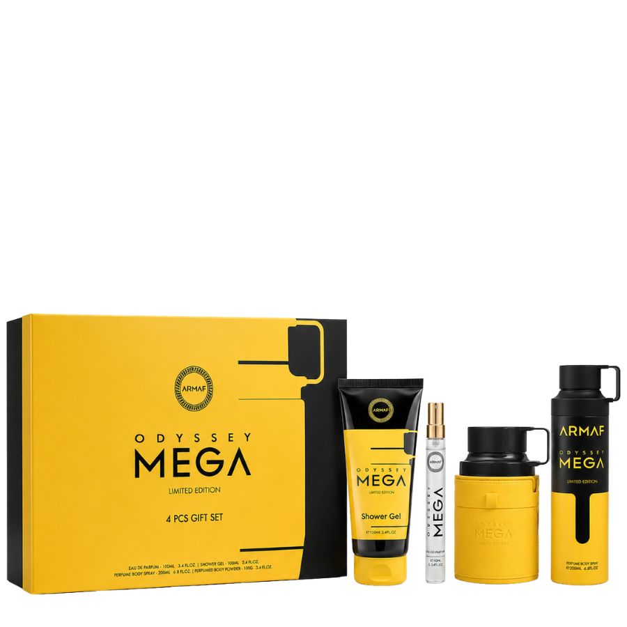 Odyssey Mega by Armaf for Men 3.4 oz EDP 4pc Gift Set