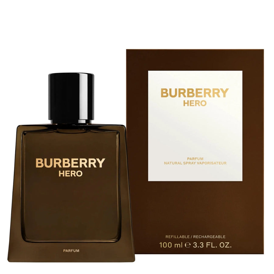 Burberry Hero men's perfume 3.4 oz Parfum dark glass bottle