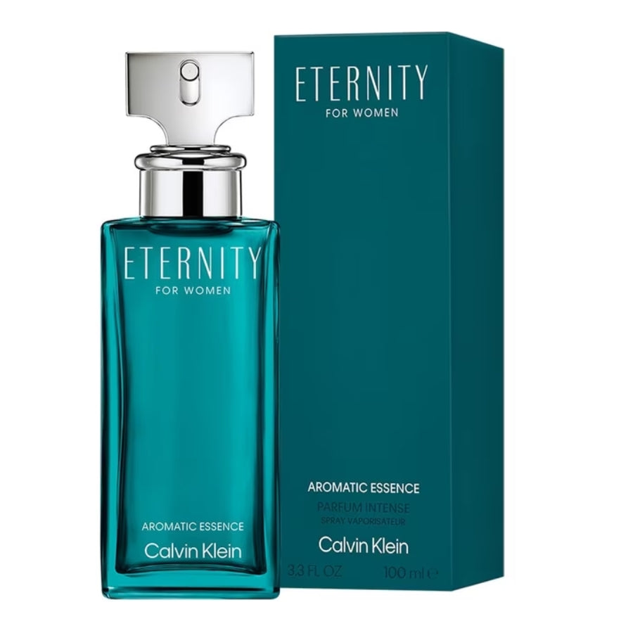 Eternity Aromatic Essence Calvin Klein perfume 3.4 oz teal bottle