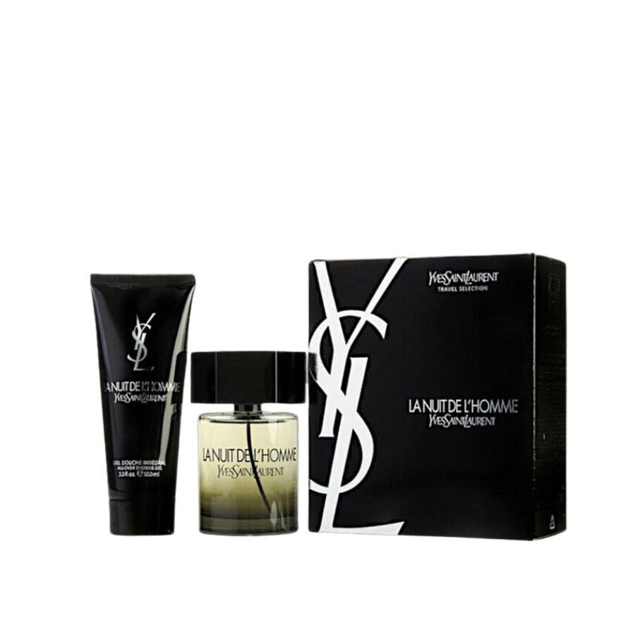 La Nuit de L'Homme de Yves Saint Laurent para hombre, 3,4 oz EDT, juego de regalo de 2 piezas - PLA