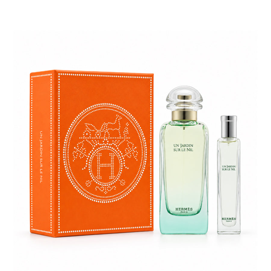 Un Jardin Sur Le Nil by Hermes for Unisex 3.4 oz EDT 2pc Gift Set (15 ml)