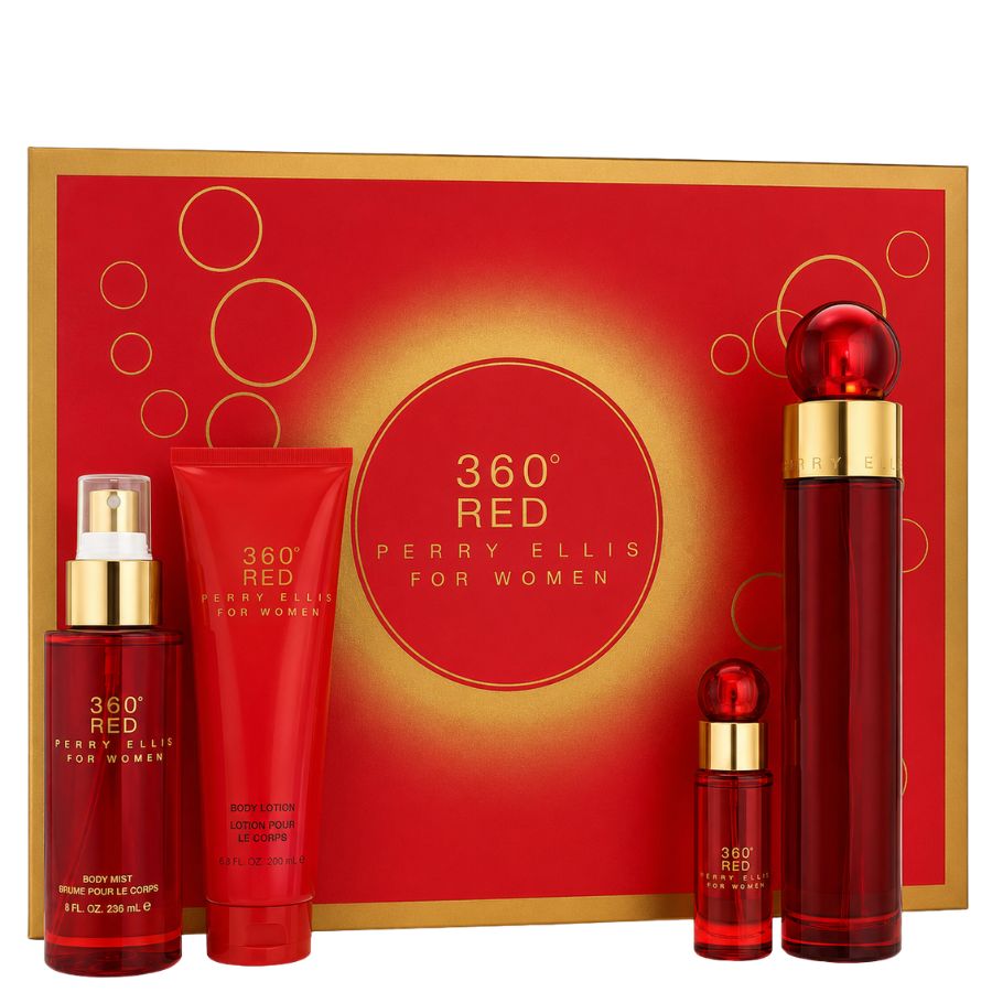 360° Red Perry Ellis perfume 4pc gift set