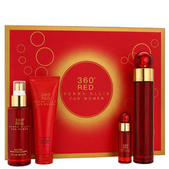 360° Red by Perry Ellis for Women 3.4 oz EDT 4pc Gift Set