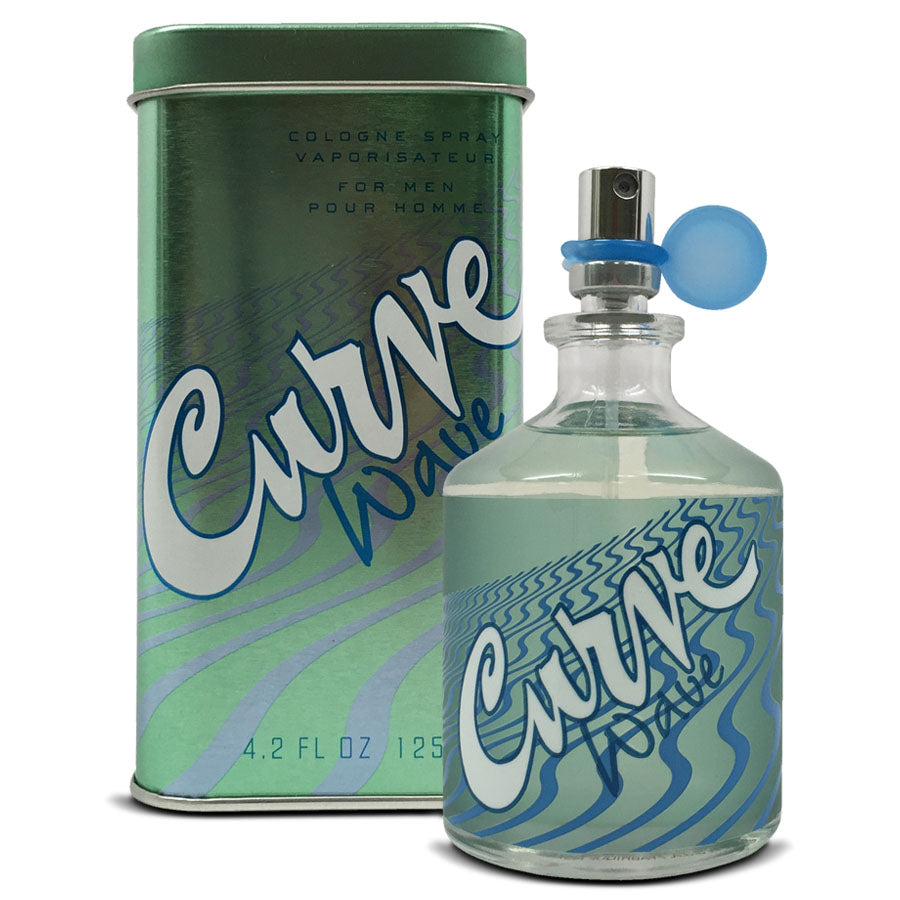 Curve Wave de Liz Claiborne EDC para hombre, botella azul agua de 4,2 oz