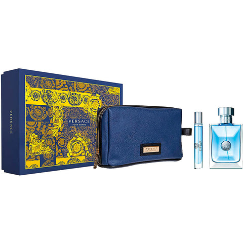 Versace Pour Homme by Versace for Men 3.4 oz EDT 3 PC Gift Set