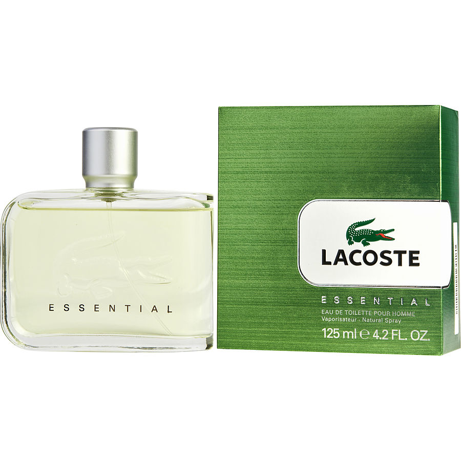 Essential by Lacoste EDT para hombre, 3,4 oz, botella teñida de verde