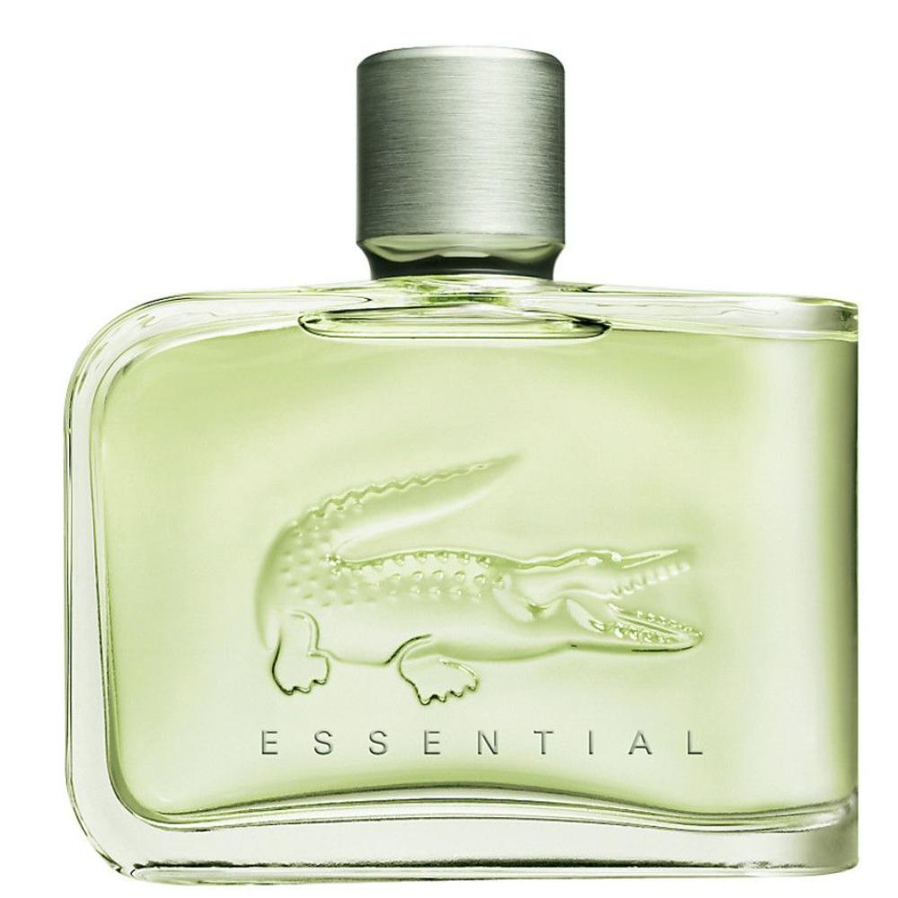 Probador Lacoste Essential for Men 4.2 oz EDT, botella de jugo teñida de verde