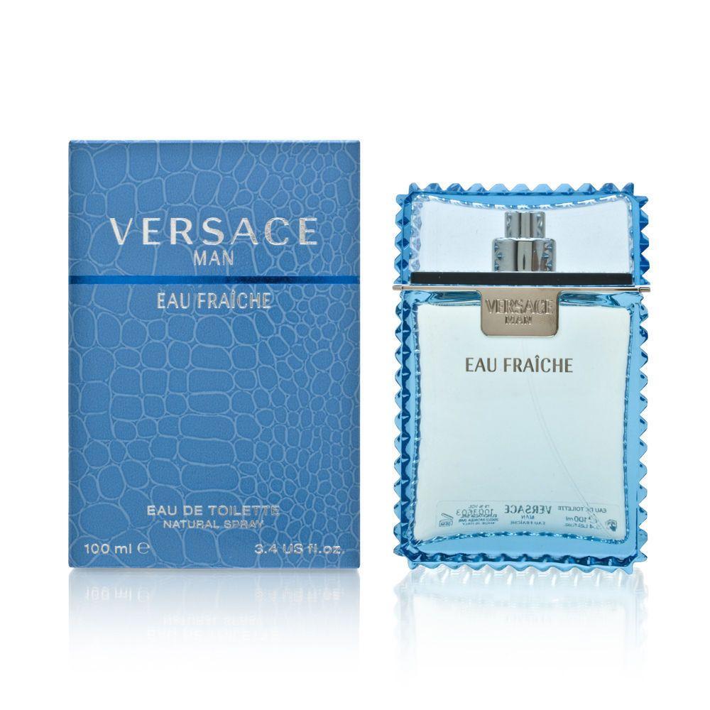 Versace Man Eau Fraiche EDT 3.4 oz colonia para hombre, botella azul