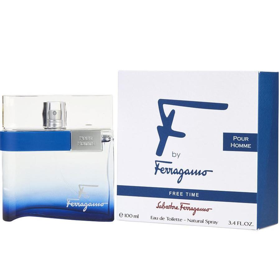F by Ferragamo Free Time men’s EDT 3.4 oz blue-gradient bottle