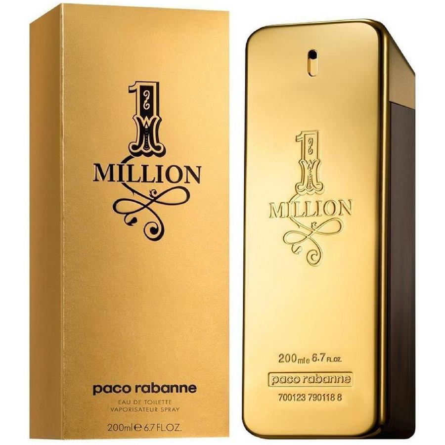 Paco Rabanne 1 Million men EDT 6.7 oz fragancia en botella de barra de oro
