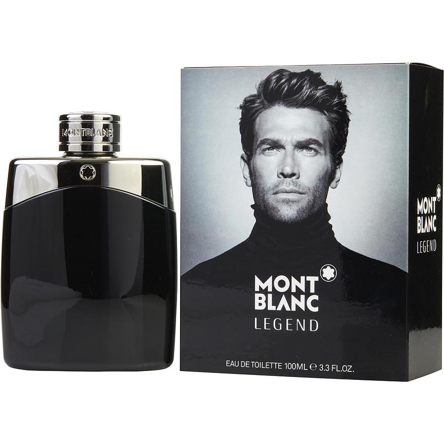 Montblanc Legend for Men EDT 3.4 oz, botella negra con tapa plateada
